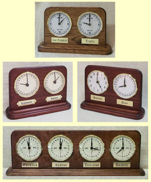 time zone clocks for the mantle - custom made