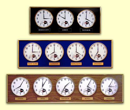 world time zone wall clocks